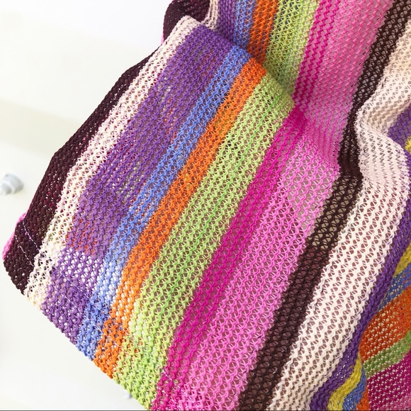 Fun colorful stripe knit sun dress with lining - Picture 4 of 6